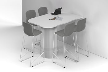  - Baobab Circular Base Half Counter Rectangular Table - Large Rounded Corners [1500L x 1000W with Large Rounded Corners] - 1