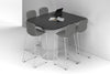 Baobab Circular Base Half Counter Rectangular Table - Large Rounded Corners [1500L x 1200W with Large Rounded Corners] - Thumbnail 4 