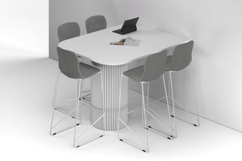  - Baobab Circular Base Half Counter Rectangular Table - Large Rounded Corners [1500L x 1200W with Large Rounded Corners] - 1