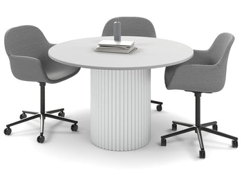 Baobab Circular Base Large Round Conference Table [1200 mm] Jasonl 540mm white base white 