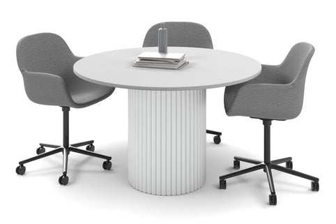 Baobab Circular Base Large Round Conference Table [1200 mm] Jasonl 540mm white base white 