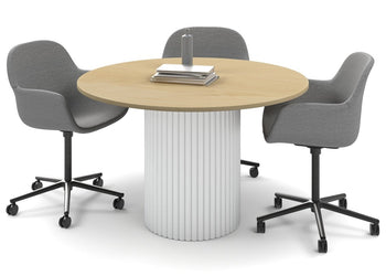 Baobab Circular Base Large Round Conference Table [1350mm] Jasonl 540mm white base maple 