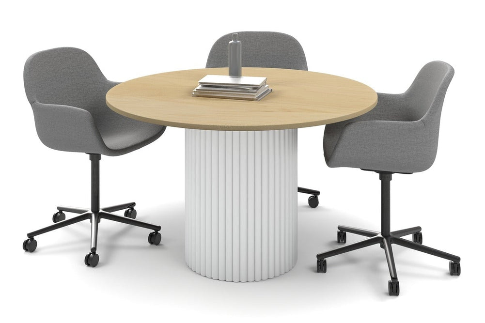 Baobab Circular Base Large Round Conference Table [1350mm]-540mm white base maple 