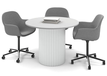 Baobab Circular Base Meeting Round Table [600 mm] Jasonl 400mm white base white 