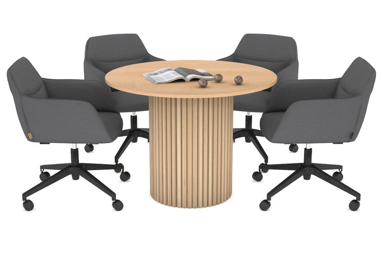 Baobab Circular Wood Base Boardroom Round Table [1000 mm] Jasonl natural leg maple 