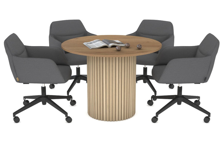 Baobab Circular Wood Base Boardroom Round Table [1000 mm] Jasonl natural leg salvage oak 