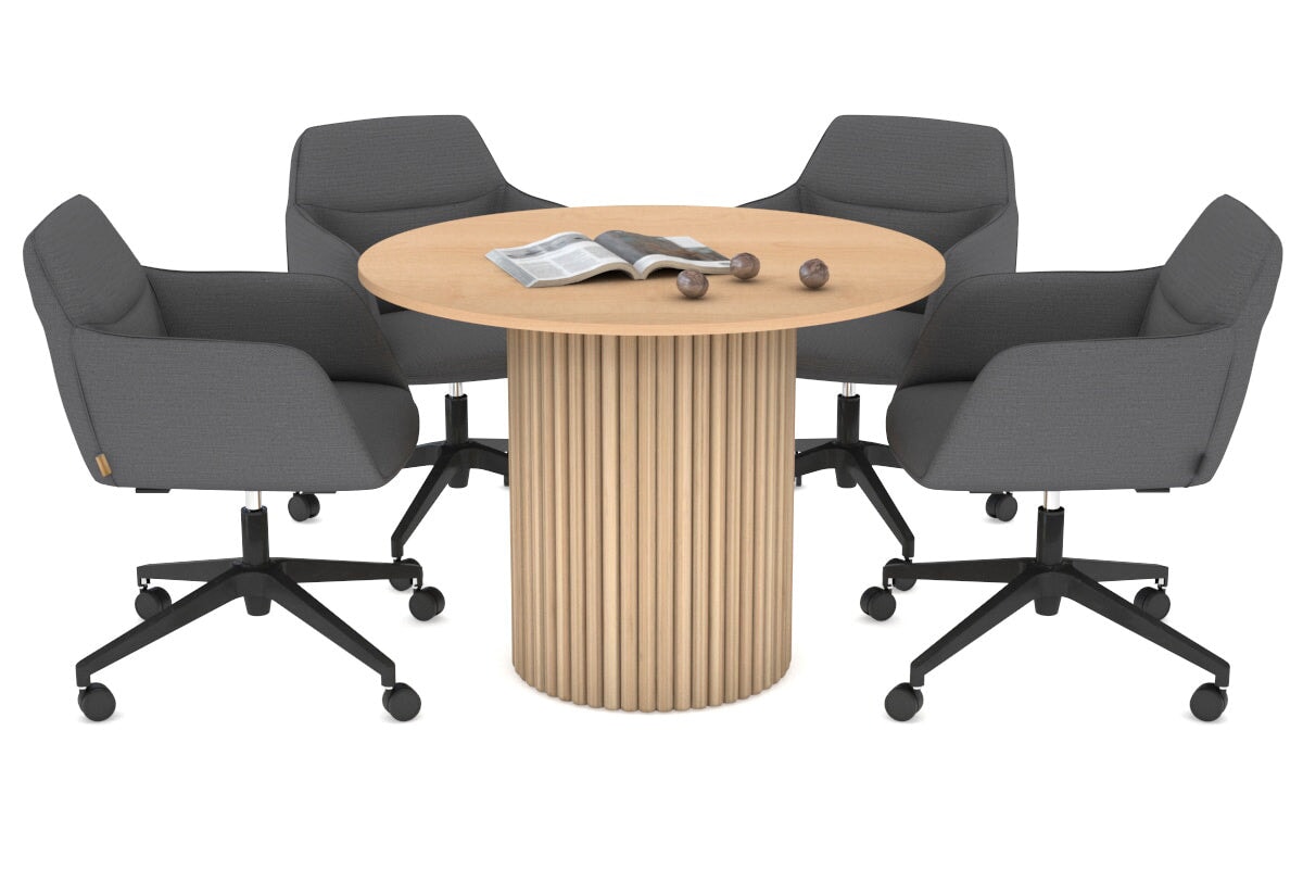Baobab Circular Wood Base Boardroom Round Table [700 mm] Jasonl natural leg maple 