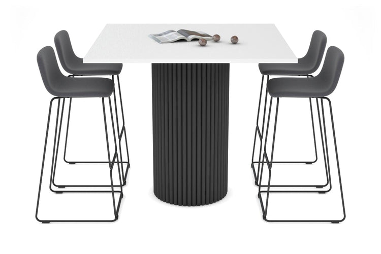 Baobab Circular Wood Base Counter Rectangle Table [1200L x 1200W] Jasonl black leg white 