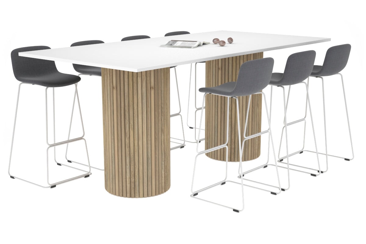 Baobab Circular Wood Base Counter Rectangle Table [1800L x 800W] Jasonl natural leg white 