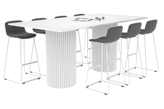 Baobab Circular Wood Base Counter Rectangle Table [1800L x 800W] Jasonl white leg white 
