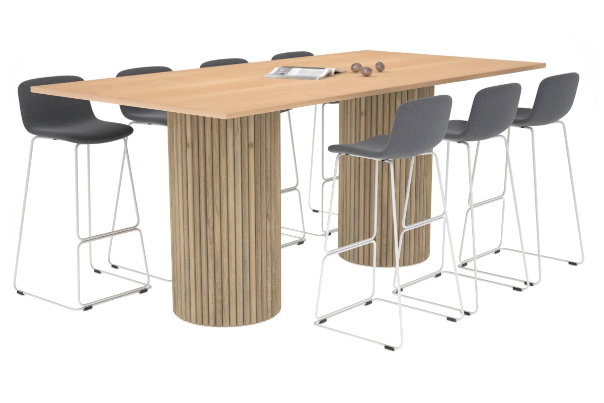 Baobab Circular Wood Base Counter Rectangle Table [1800L x 800W] Jasonl natural leg maple 