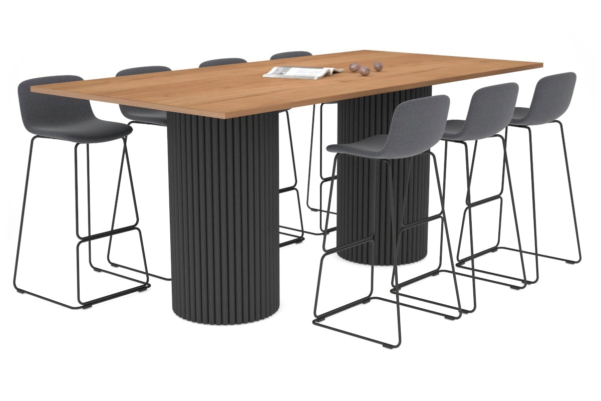 Baobab Circular Wood Base Counter Rectangle Table [2400L x 1200W] Jasonl black leg salvage oak 