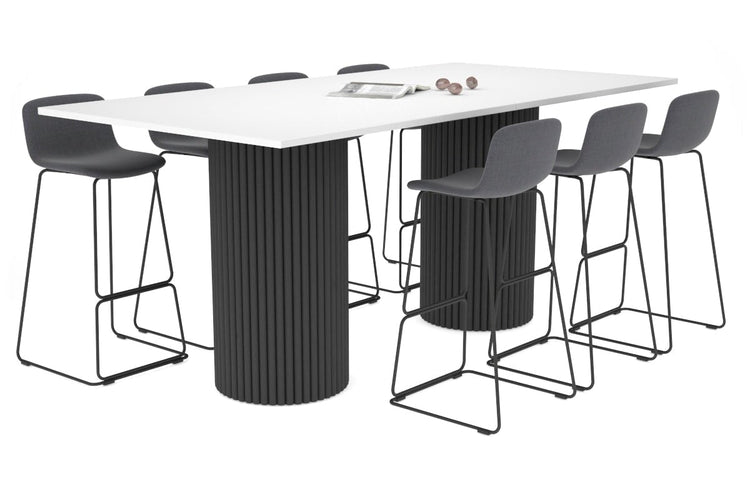 Baobab Circular Wood Base Counter Rectangle Table [2400L x 1200W] Jasonl black leg white 