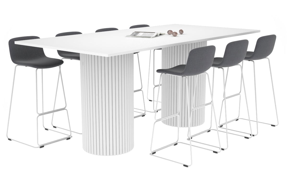 Baobab Circular Wood Base Counter Rectangle Table [2400L x 1200W] Jasonl white leg white 