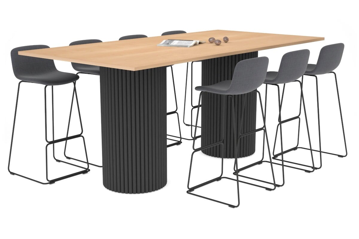 Baobab Circular Wood Base Counter Rectangle Table [2400L x 1200W] Jasonl black leg maple 
