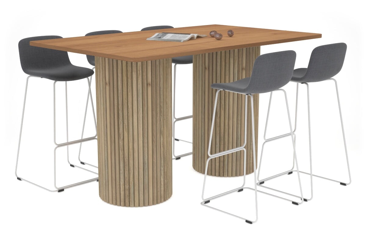 Baobab Circular Wood Base Counter Rectangle Table - Rounded Corners [1800L x 1100W with Rounded Corners] Jasonl natural leg salvage oak 
