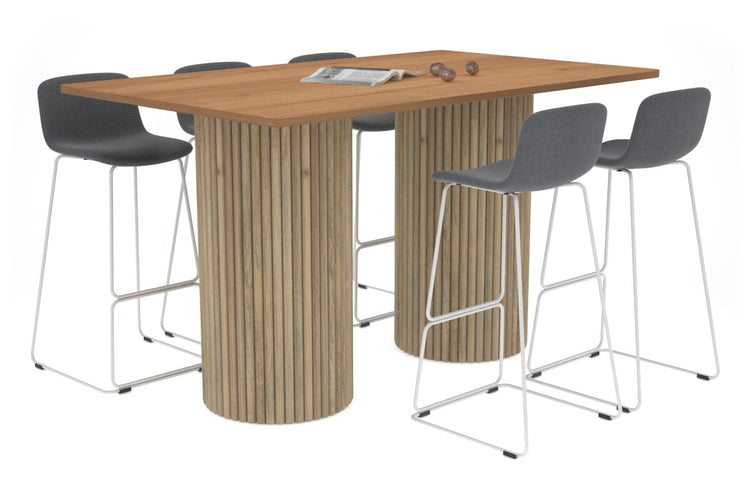 Baobab Circular Wood Base Counter Rectangle Table - Rounded Corners [1800L x 1100W with Rounded Corners] Jasonl natural leg salvage oak 
