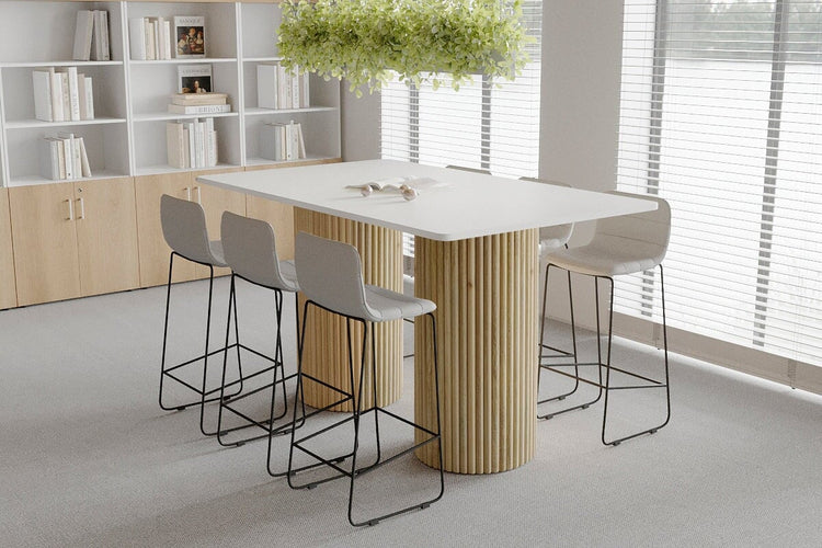 Baobab Circular Wood Base Counter Rectangle Table - Rounded Corners [1800L x 1100W with Rounded Corners] Jasonl 