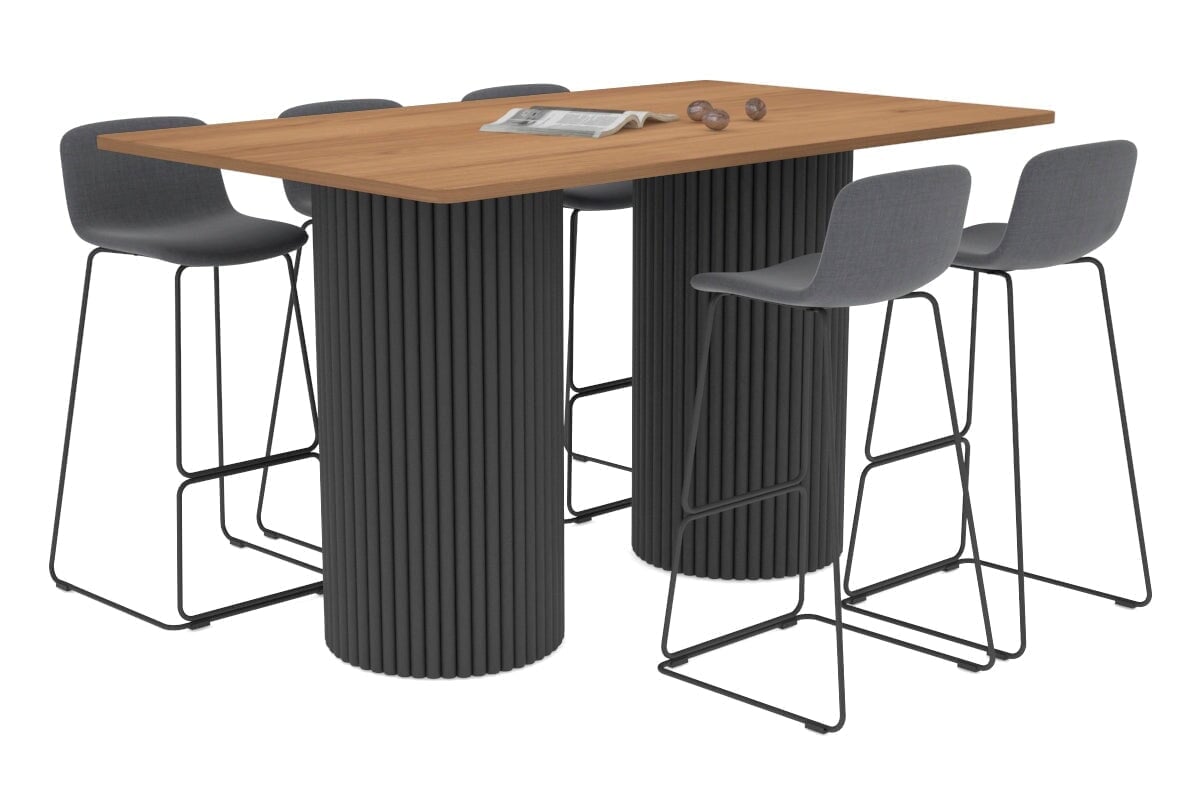 Baobab Circular Wood Base Counter Rectangle Table - Rounded Corners [1800L x 1100W with Rounded Corners] Jasonl black leg salvage oak 