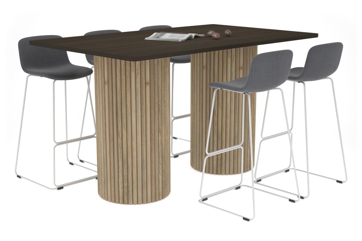Baobab Circular Wood Base Counter Rectangle Table - Rounded Corners [1800L x 1100W with Rounded Corners] Jasonl natural leg dark oak 