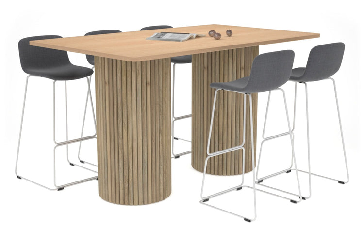 Baobab Circular Wood Base Counter Rectangle Table - Rounded Corners [1800L x 1100W with Rounded Corners] Jasonl natural leg maple 