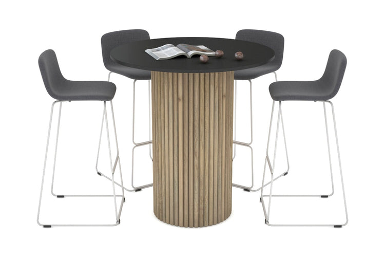 Baobab Circular Wood Base Counter Round Table [1000mm] Jasonl natural leg black 