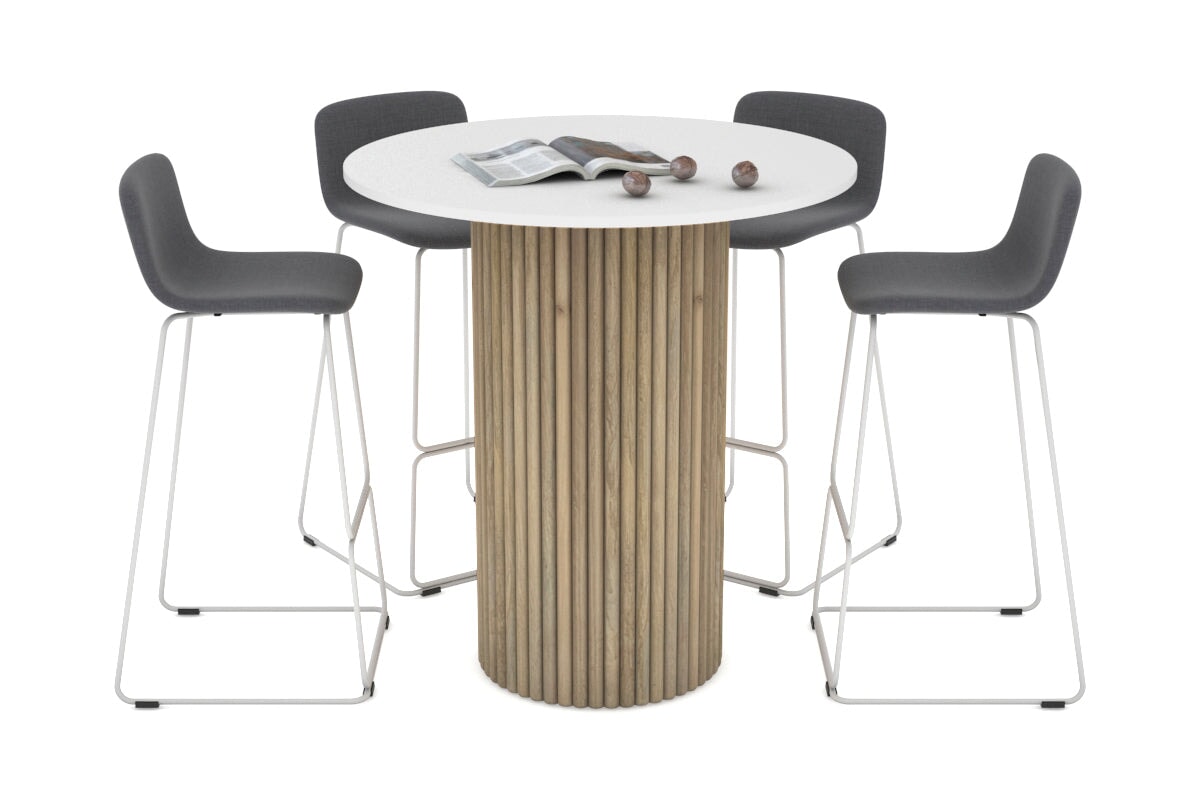 Baobab Circular Wood Base Counter Round Table [1000mm] Jasonl natural leg white 