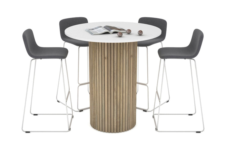 Baobab Circular Wood Base Counter Round Table [1000mm] Jasonl natural leg white 