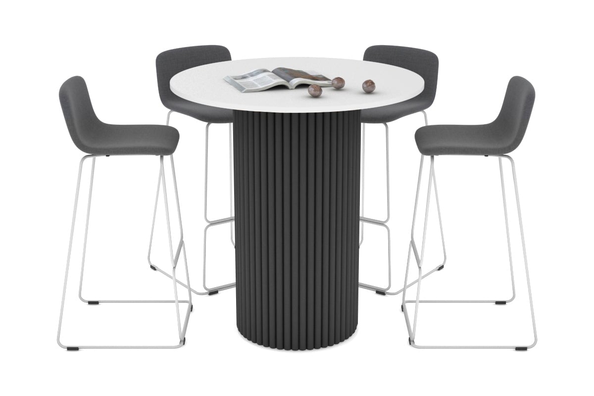 Baobab Circular Wood Base Counter Round Table [1200mm] Jasonl black leg white 