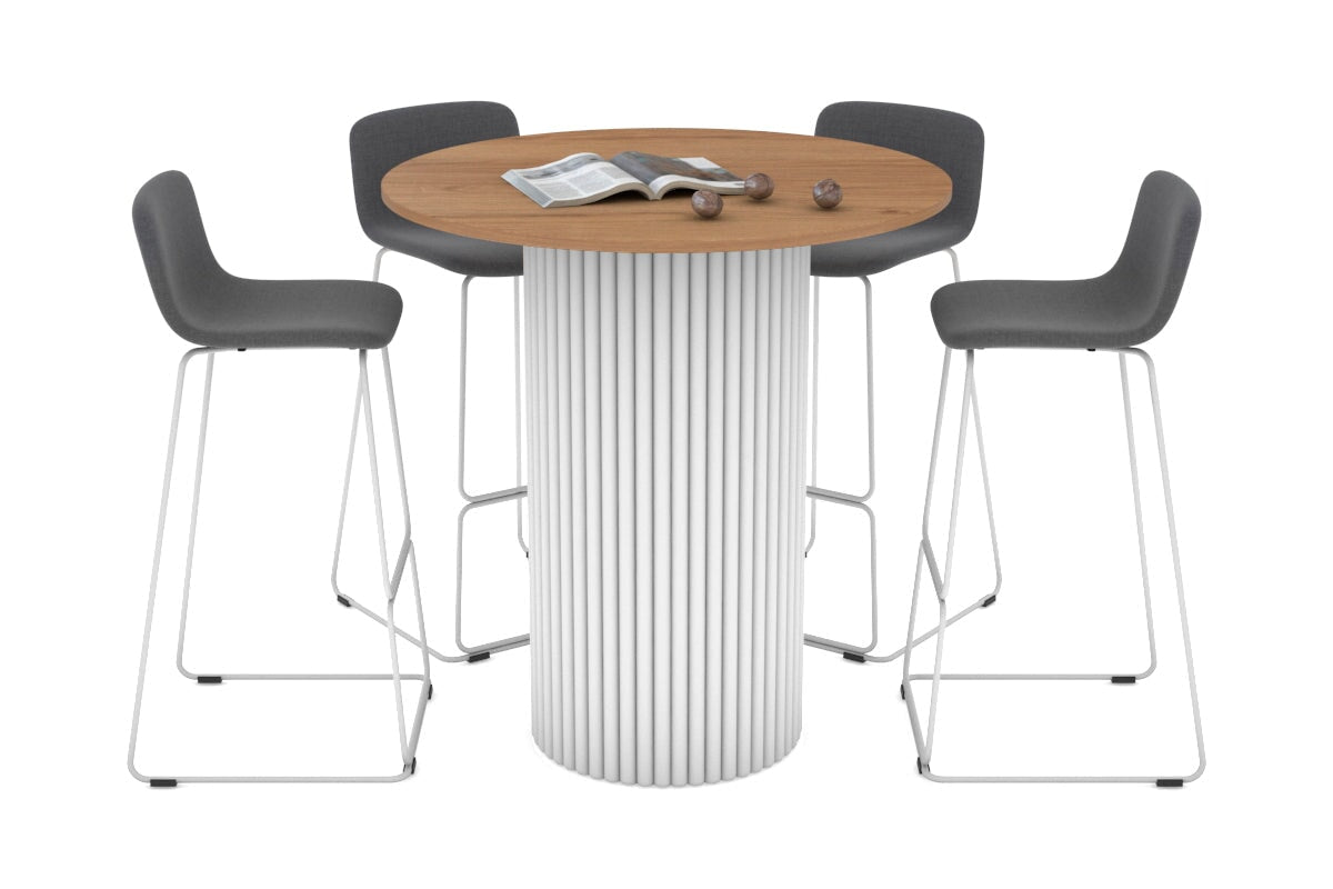Baobab Circular Wood Base Counter Round Table [1200mm] Jasonl white leg salvage oak 