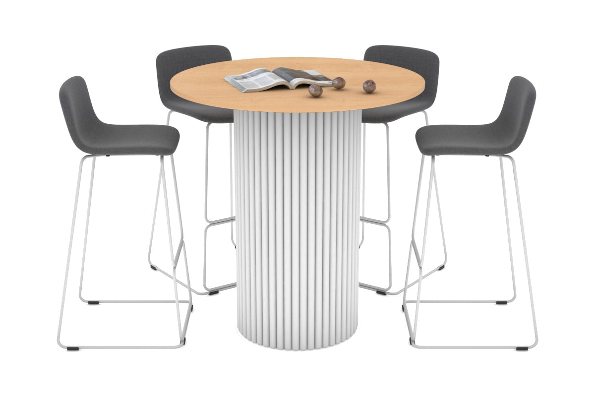 Baobab Circular Wood Base Counter Round Table [1200mm] Jasonl white leg maple 