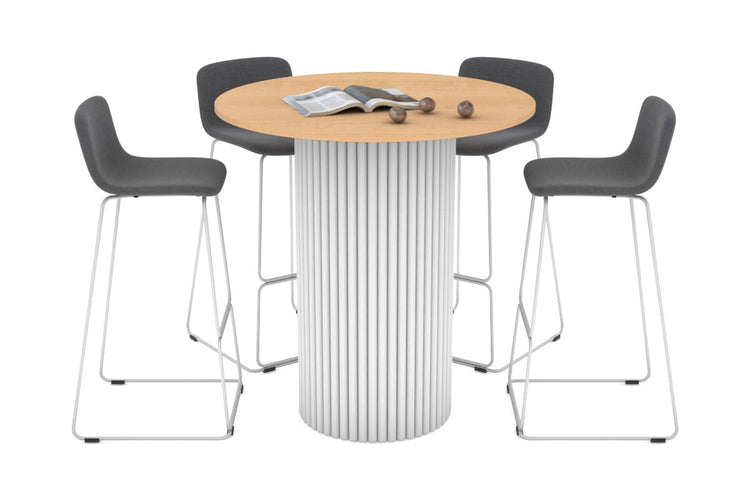 Baobab Circular Wood Base Counter Round Table [1200mm] Jasonl white leg maple 