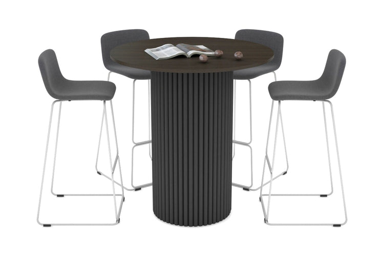 Baobab Circular Wood Base Counter Round Table [1200mm] Jasonl black leg dark oak 