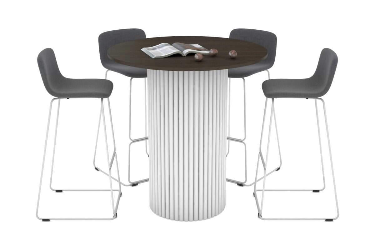 Baobab Circular Wood Base Counter Round Table [1200mm] Jasonl white leg dark oak 