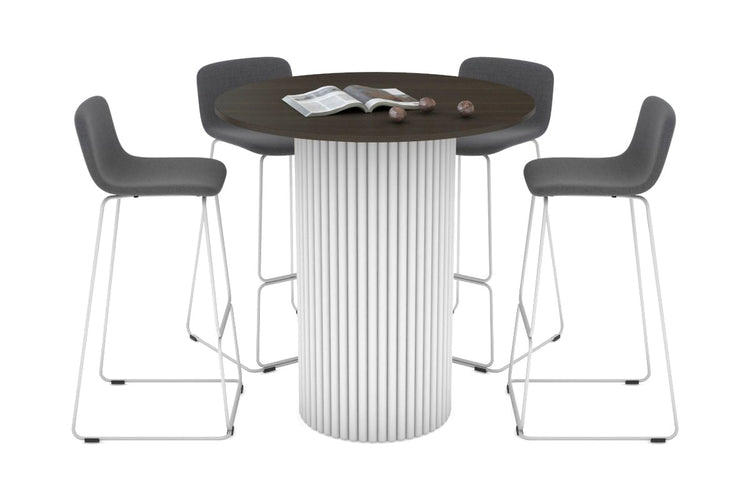 Baobab Circular Wood Base Counter Round Table [1200mm] Jasonl white leg dark oak 
