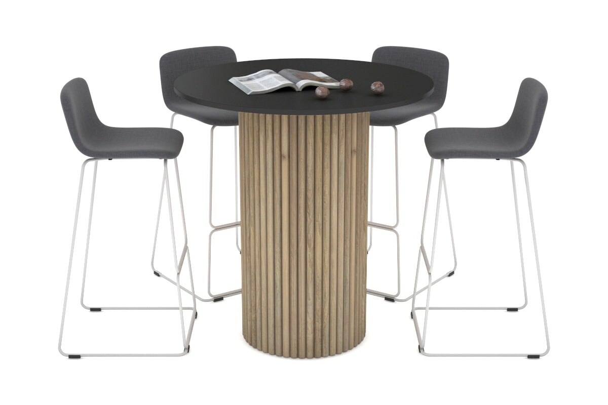 Baobab Circular Wood Base Counter Round Table [800mm] Jasonl natural leg black 