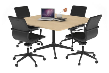 Boardroom Table Premium Indented Black Leg Blackjack [1100L x 1100W with Rounded Corners] Ooh La La maple 