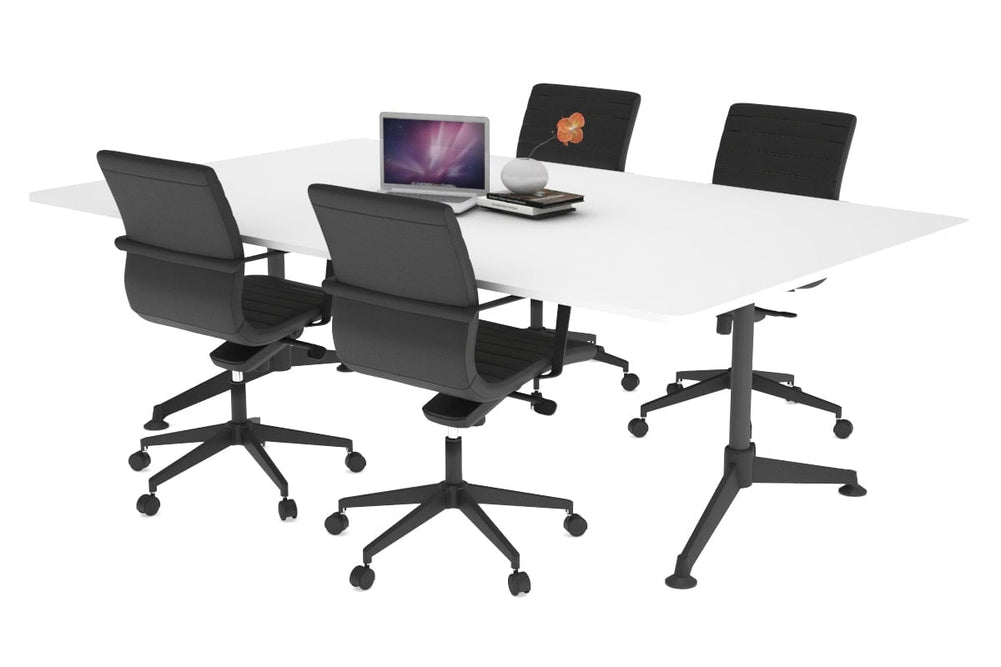 Boardroom Table Premium Indented Black Legs Blackjack [1800L x 1100W with Rounded Corners]-white  