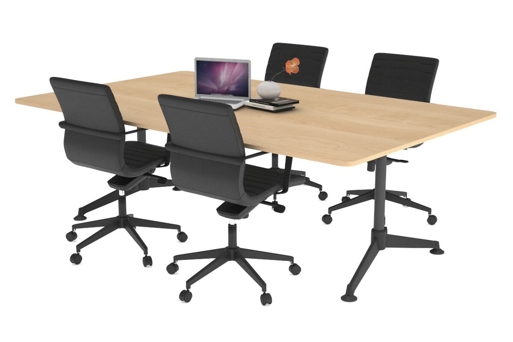 Boardroom Table Premium Indented Black Legs Blackjack [1800L x 1100W with Rounded Corners]-maple  