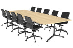 Boardroom Table Premium Indented Black Legs Blackjack [3200L x 1100W with Rounded Corners]