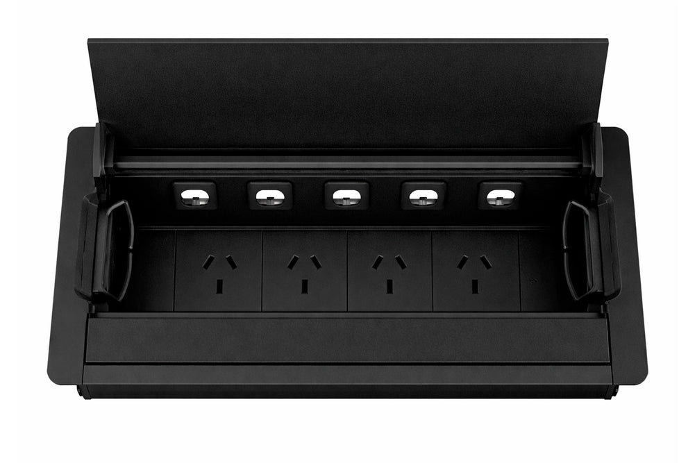 CMS Accede Single Lid - In Desk Power-black 4 power/5 data none