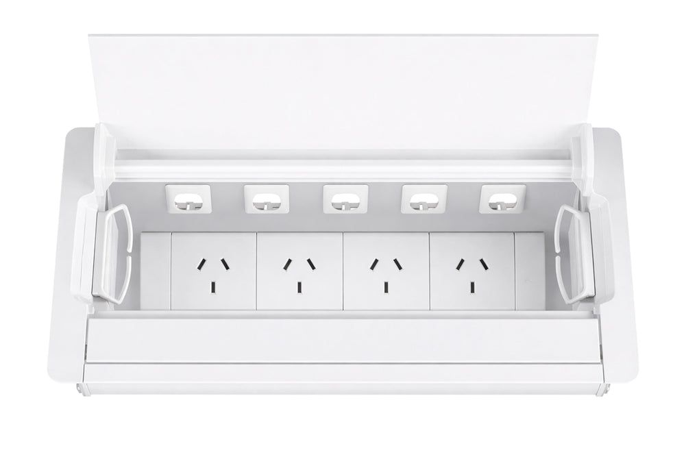 CMS Accede Single Lid - In Desk Power-white 4 power/5 data none