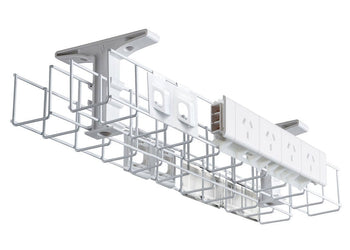 CMS Cable Management Basket Back to Back Metal+Tray Include 2 x 4 Power 4 Data [950W x 105H] CMS white none none