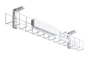  - CMS Cable Management Basket Single Metal+Tray Includes 4 Power 2 Data [1250W x 105H] - 1