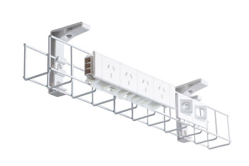 CMS Cable Management Basket Single Metal+Tray Includes 4 Power 2 Data [950W x 105H]