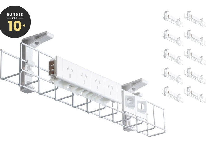 CMS Cable Management Basket Single Metal+Tray Includes 4 Power 2 Data - Bulk [950W x 105H] CMS 