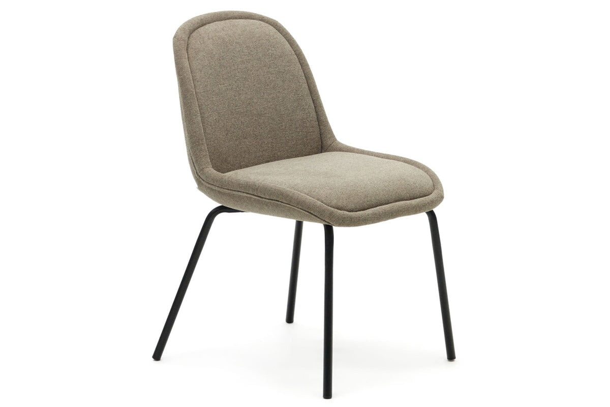 Como Aamin Chair - Chenille Fabric [Chenille Fabric]-brown seat/black leg  