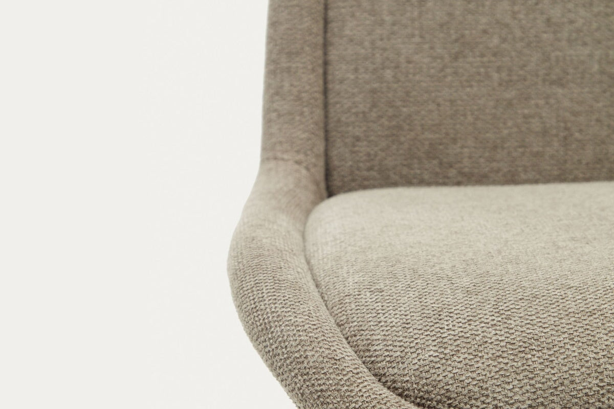 Como Aamin Chair - Chenille Fabric [Chenille Fabric]-grey seat/black leg  