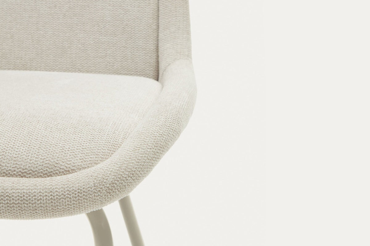 Como Aamin Chair - Chenille Fabric [Chenille Fabric]-grey seat/black leg  