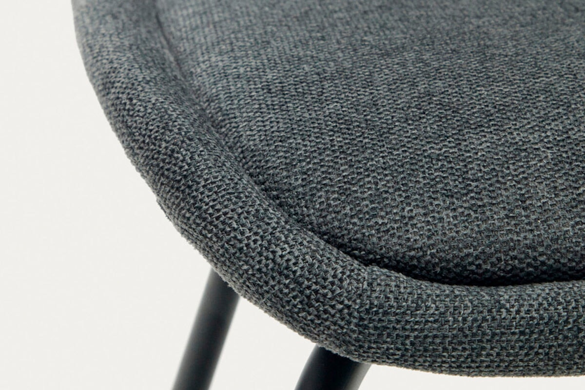 Como Aamin Chair - Chenille Fabric [Chenille Fabric]-grey seat/black leg  